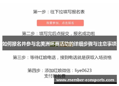 如何报名并参与北美洲杯赛活动的详细步骤与注意事项